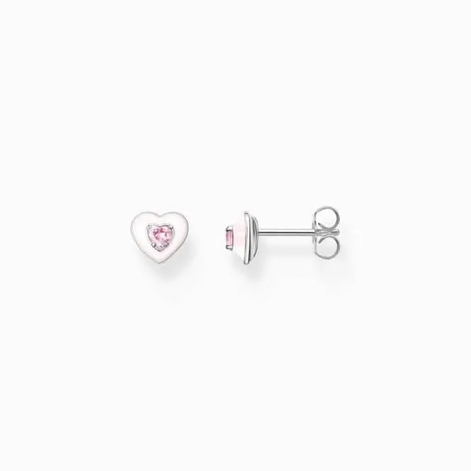 Charming Heart With Pink Stone Ear Studs H2268-041-9 Thomas Sabo Earrings