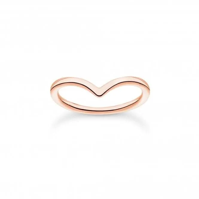 Charming Rose Gold Plated V-Shaped Ring TR2393-415-40 Thomas Sabo Rings