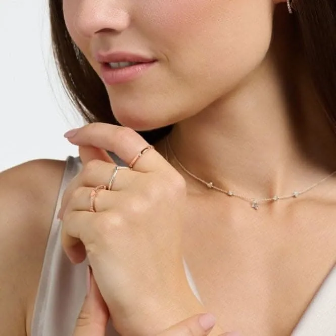 Charming Rose Gold Plated White Stones Ring TR2396-416-14 Thomas Sabo Rings