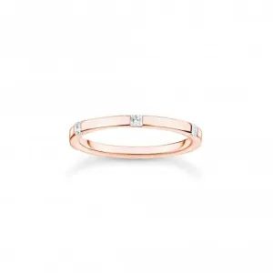 Charming Rose Gold Plated White Stones Ring TR2396-416-14 Thomas Sabo Rings