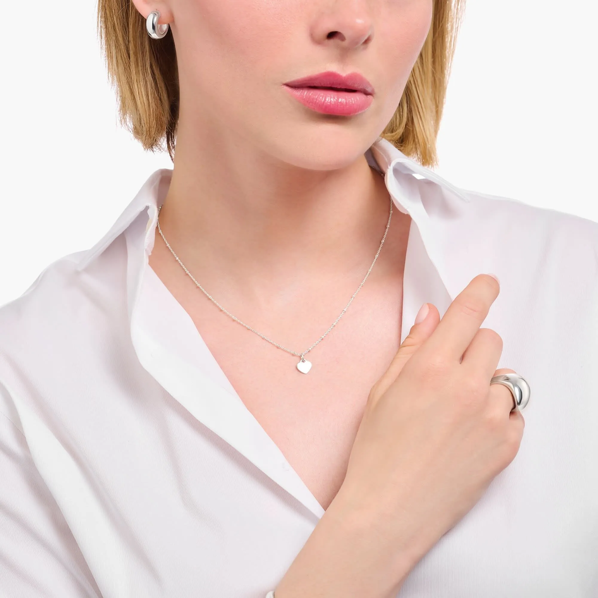 Charming Sterling Silver Heart Necklace KE2287-001-21 Thomas Sabo Necklaces