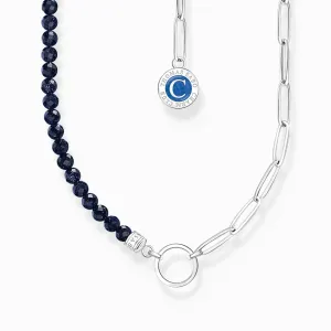 Charmista Blue Sterling Silver Enamel Necklace KE2189-007-32-L45v Thomas Sabo Necklaces