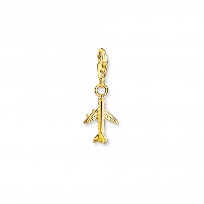 Charmista Gold Plated Aeroplane Charm Pendant 2012-413-39 Thomas Sabo Collectable Charms