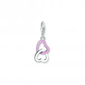 Charmista Pink Cold Enamel Intertwined Hearts Charm Pendant 2013-007-9 Thomas Sabo Collectable Charms
