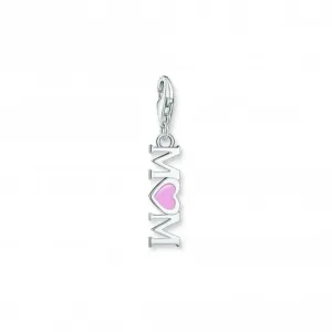 Charmista Pink Cold Enamel Mom With Heart Charm Pendant 2001-007-9 Thomas Sabo Collectable Charms