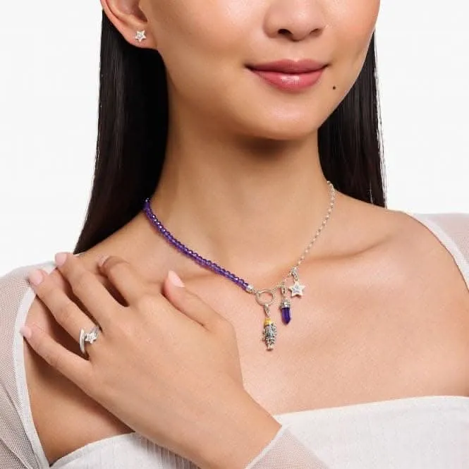 Charmista Sterling Silver Violet Hexagon Charm 2047-348-13 Thomas Sabo Collectable Charms