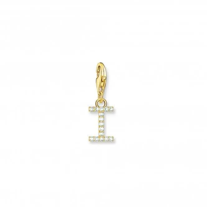 Charmista White Gold Plated Zirconia Letter I Charm Pendant 1972-414-14 Thomas Sabo Collectable Charms