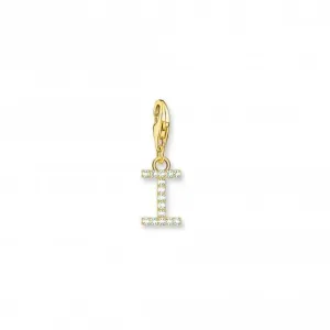 Charmista White Gold Plated Zirconia Letter I Charm Pendant 1972-414-14 Thomas Sabo Collectable Charms