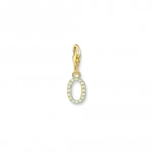 Charmista White Gold Plated Zirconia Letter O Charm Pendant 1978-414-14 Thomas Sabo Collectable Charms