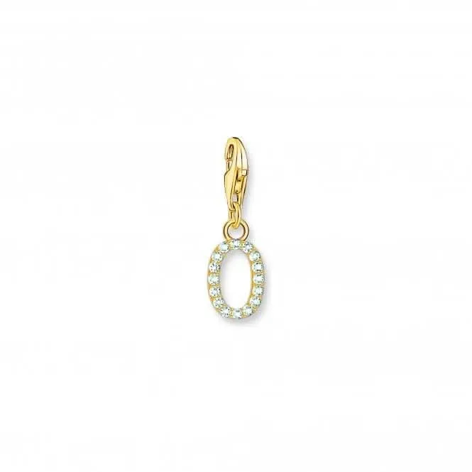 Charmista White Gold Plated Zirconia Letter O Charm Pendant 1978-414-14 Thomas Sabo Collectable Charms