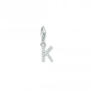 Charmista White Zirconia Letter K Charm Pendant 1950-051-14 Thomas Sabo Collectable Charms