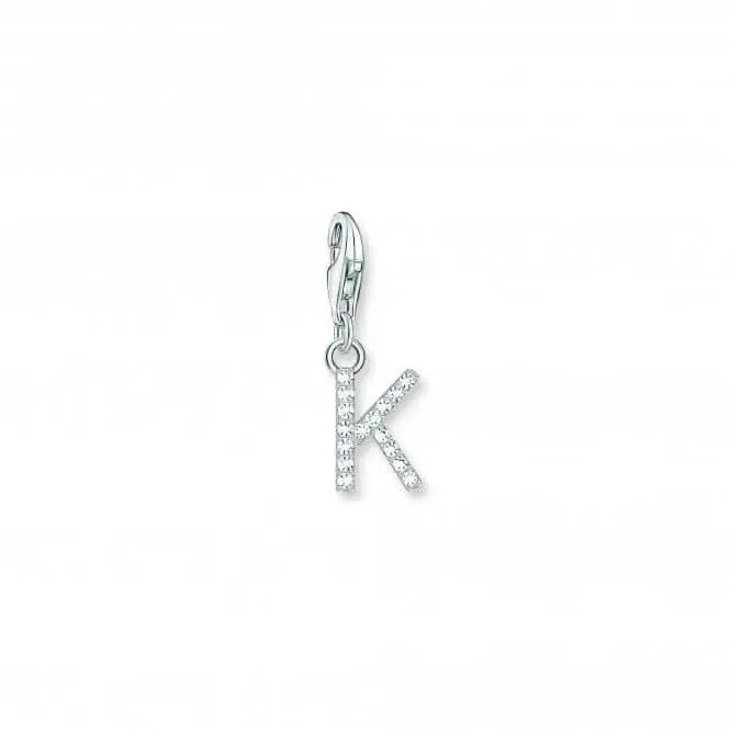 Charmista White Zirconia Letter K Charm Pendant 1950-051-14 Thomas Sabo Collectable Charms