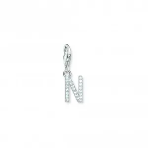 Charmista White Zirconia Letter N Charm Pendant 1951-051-14 Thomas Sabo Collectable Charms