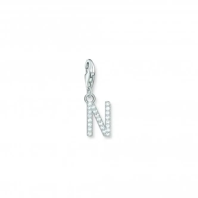 Charmista White Zirconia Letter N Charm Pendant 1951-051-14 Thomas Sabo Collectable Charms