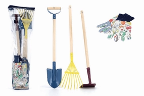 Children's Garden Tool Set (Rake, Hoe, Shovel, and Gloves)