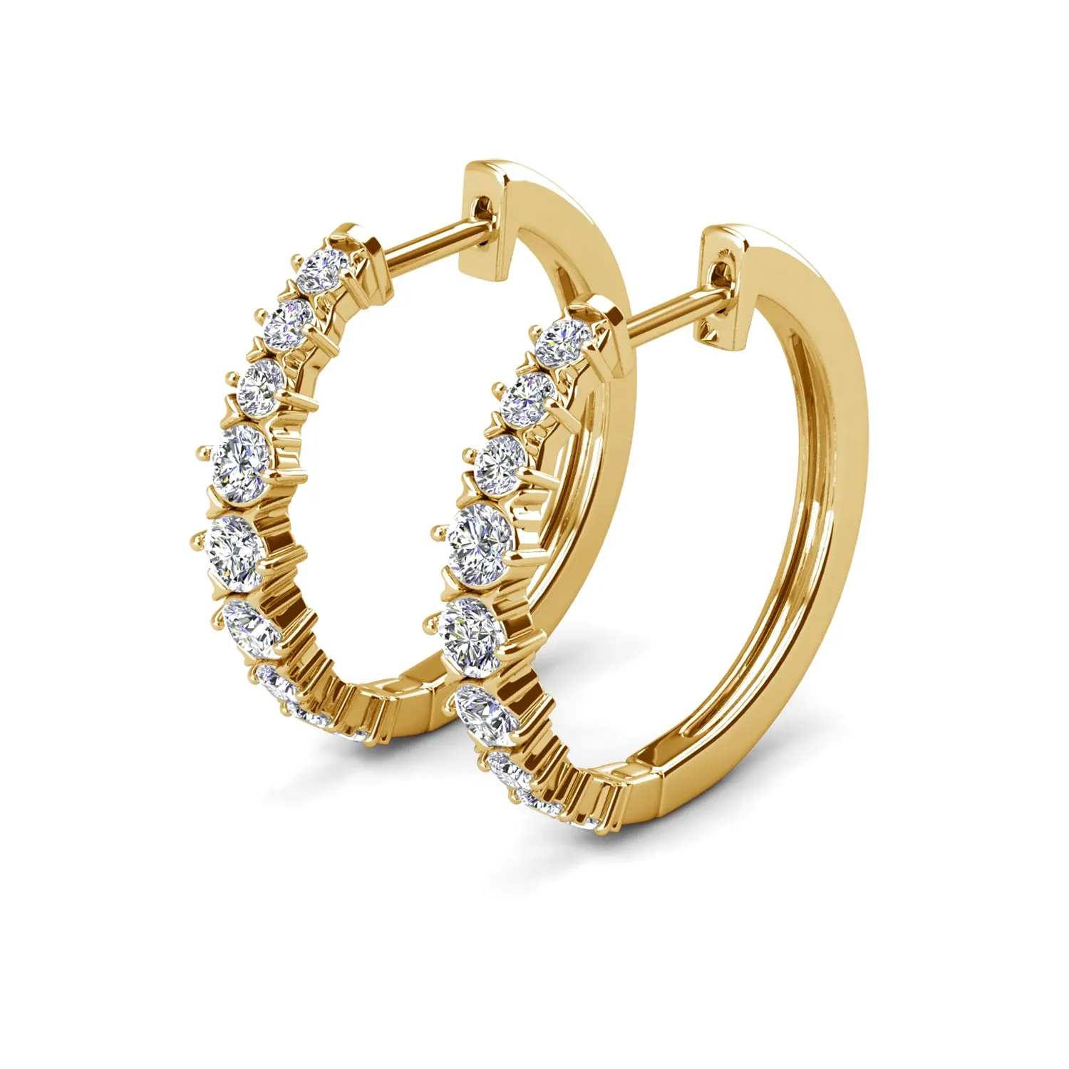Claire 18k White Gold Plated 20mm Hoop Earrings with Swarovski Crystals