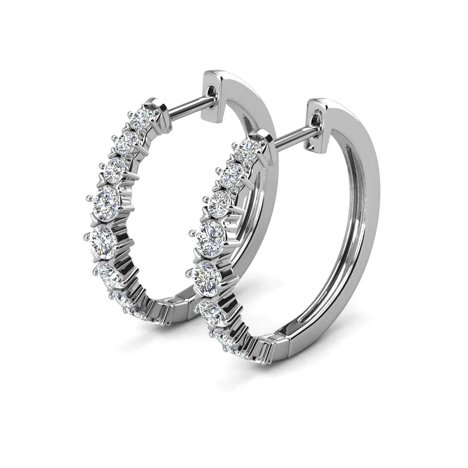 Claire 18k White Gold Plated 20mm Hoop Earrings with Swarovski Crystals