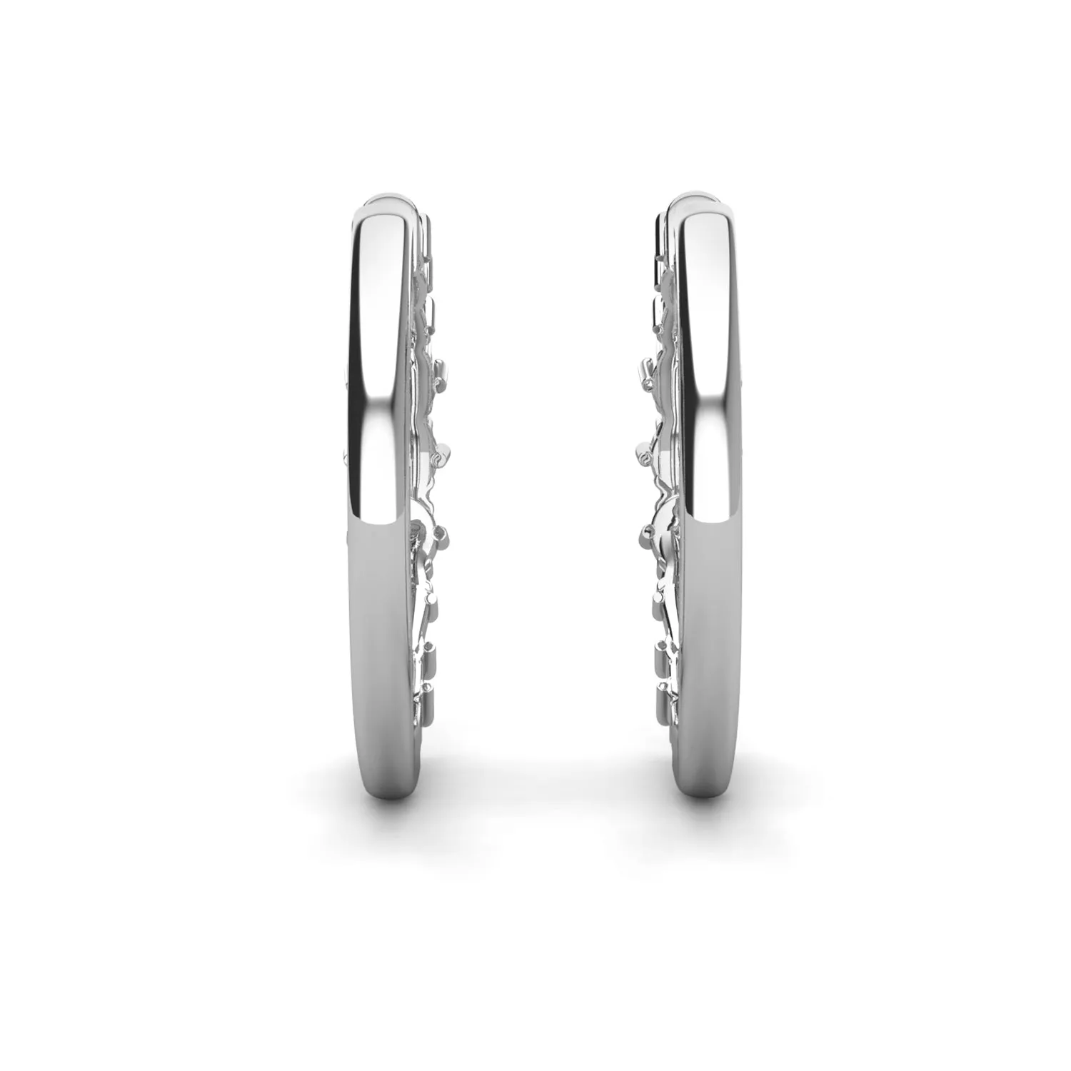Claire 18k White Gold Plated 20mm Hoop Earrings with Swarovski Crystals