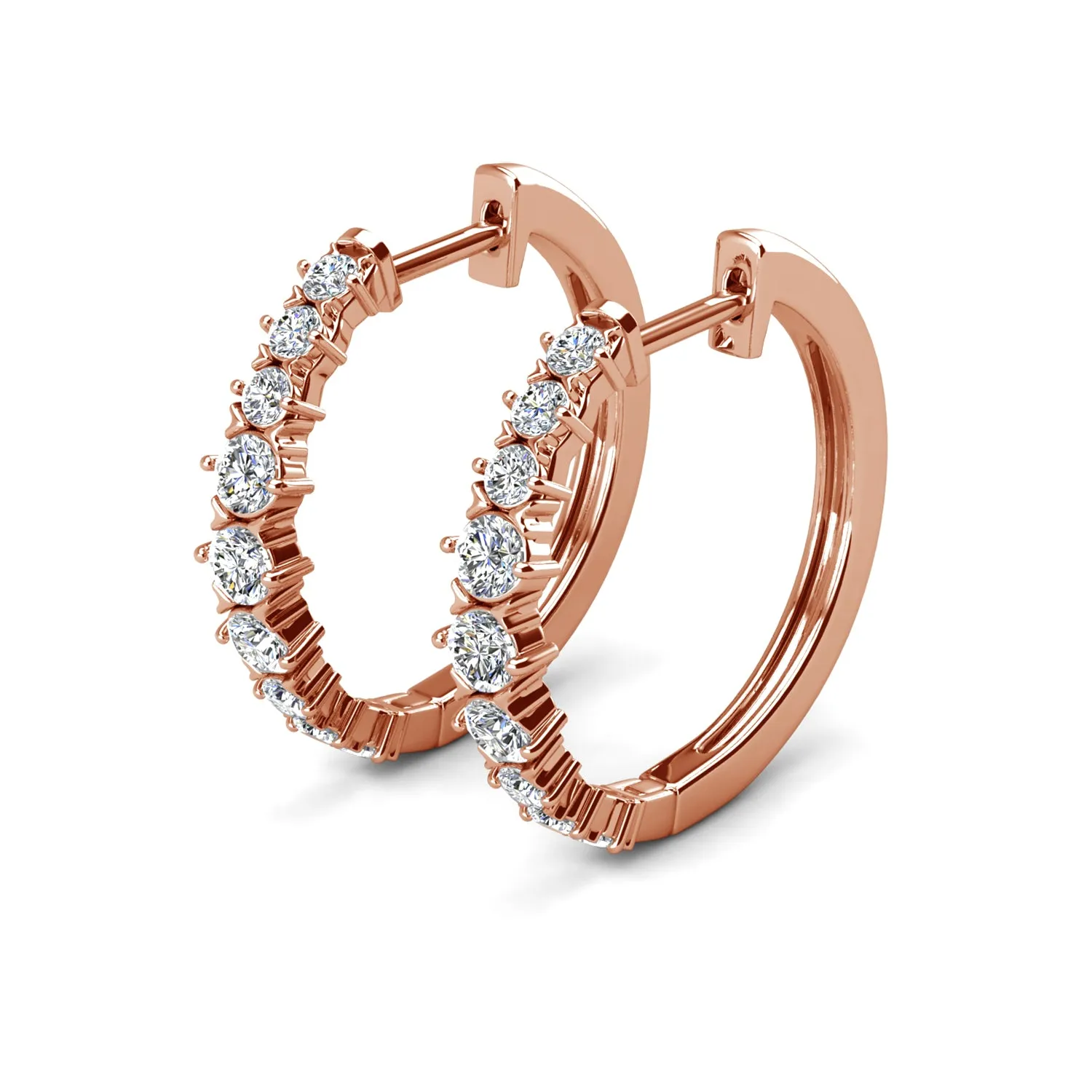 Claire 18k White Gold Plated 20mm Hoop Earrings with Swarovski Crystals