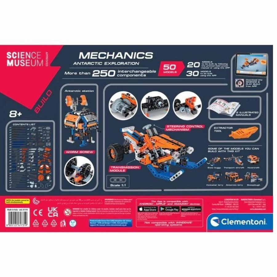 Clementoni - Science Museum Build Mechanics Antarctic Exploration Construction Toy Kit