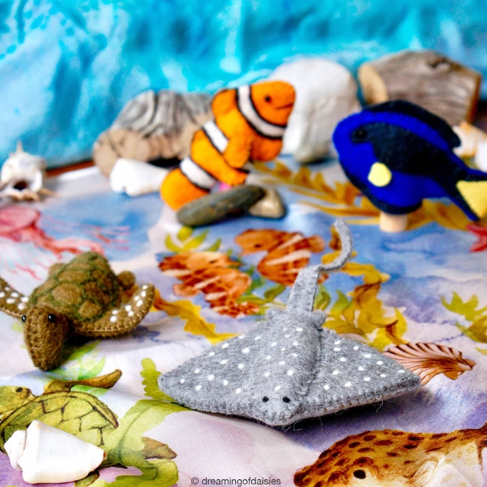 Coral Reef, Under the Sea, Finger Puppet Set of 5