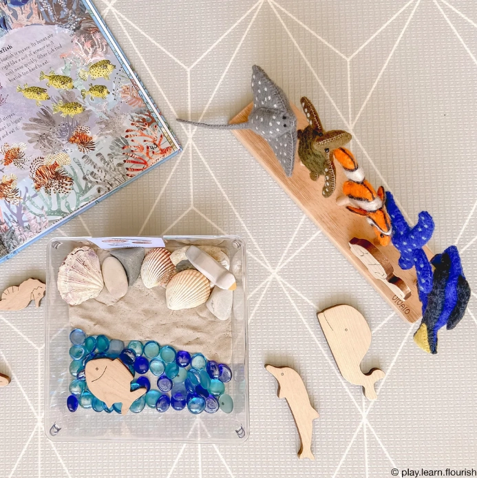 Coral Reef, Under the Sea, Finger Puppet Set of 5