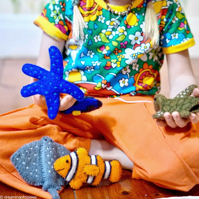Coral Reef, Under the Sea, Finger Puppet Set of 5
