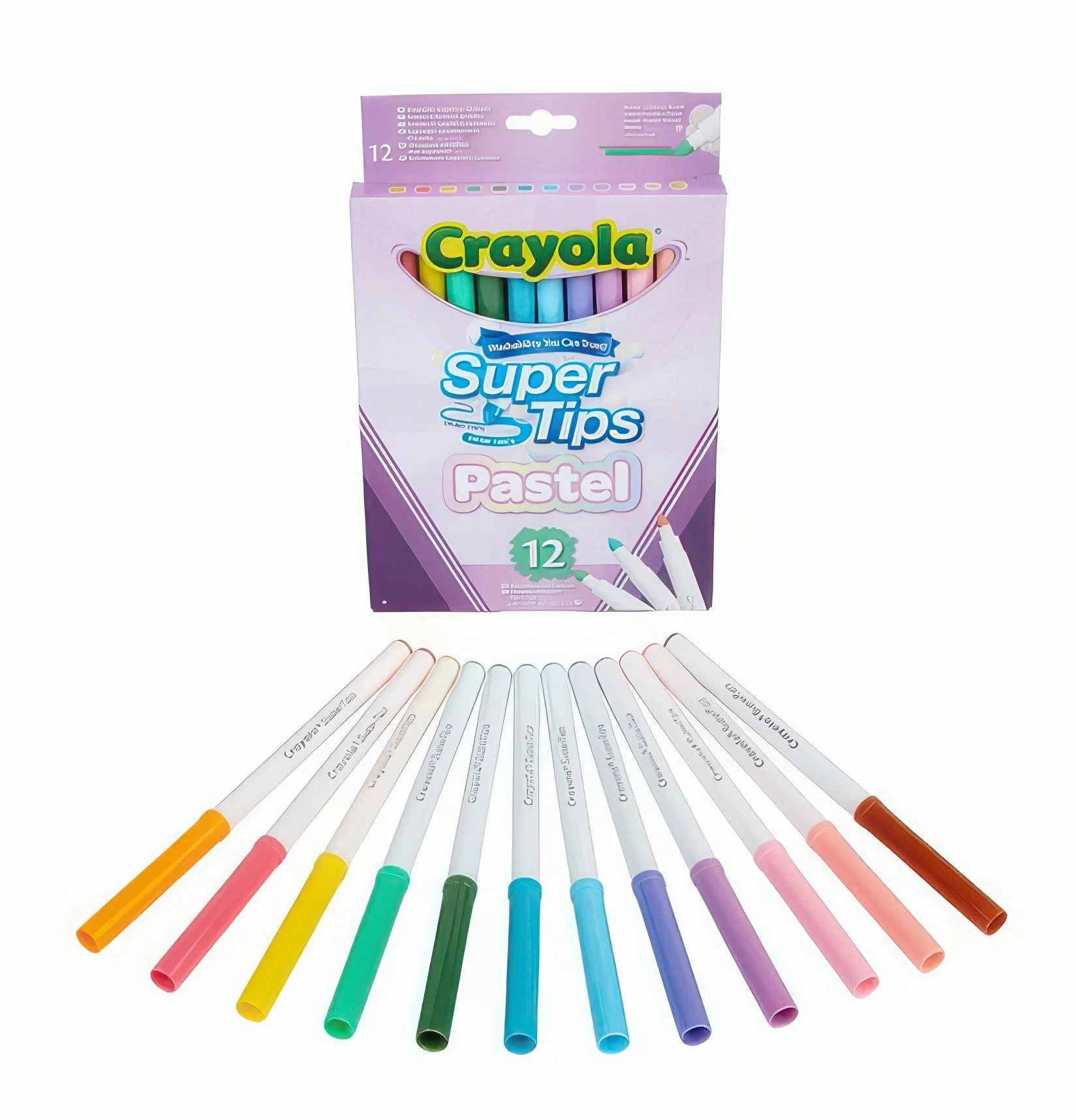 Crayola 12 Bright Supertips Pastel Edition Markers