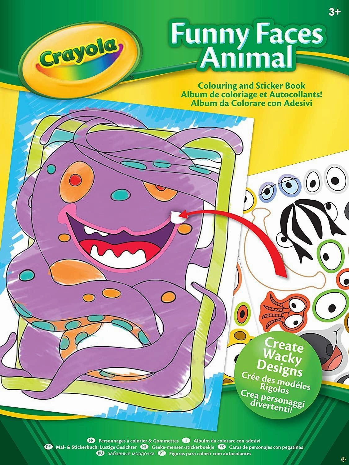 Crayola 221477 Funny Faces Colouring and Sticker Book