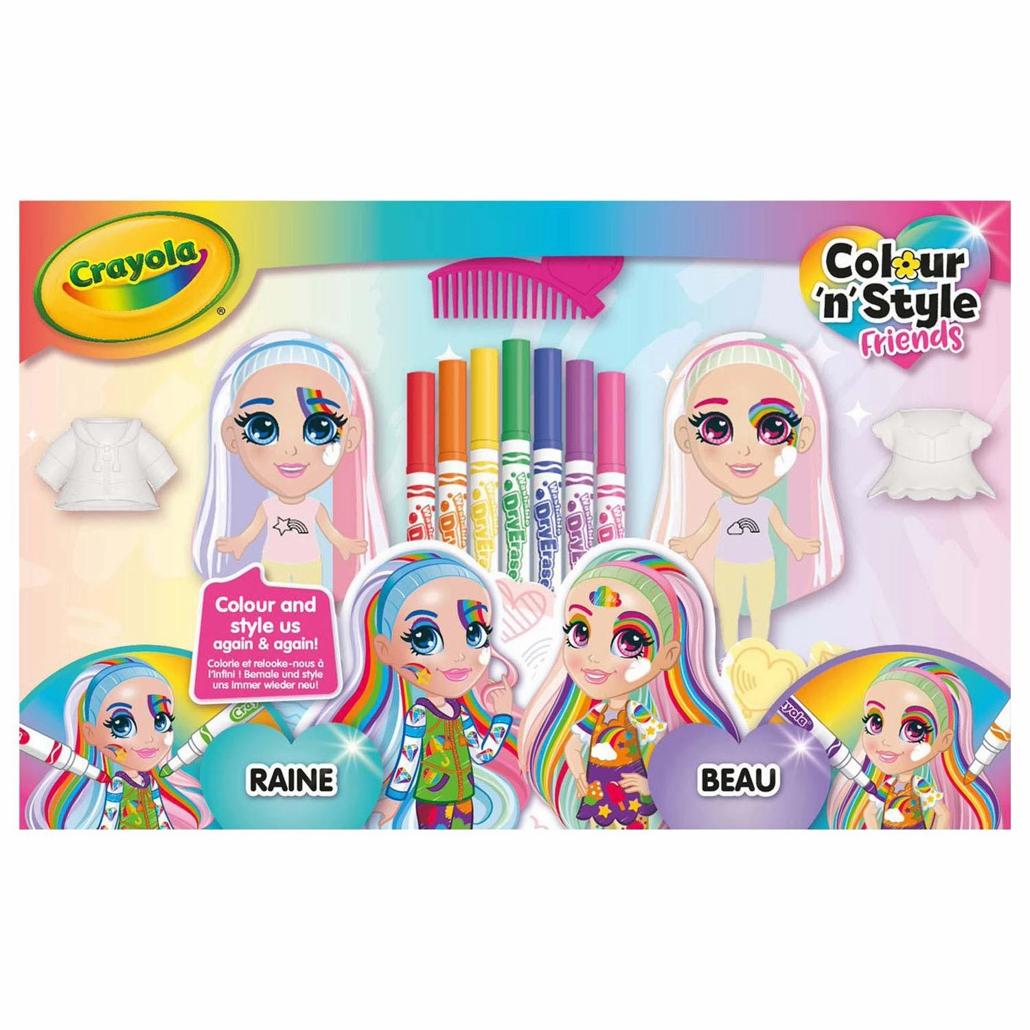 CRAYOLA Color n' Style Rainbow Twins Colouring Playset