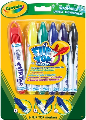 Crayola Flip Top Markers - Pack of 6