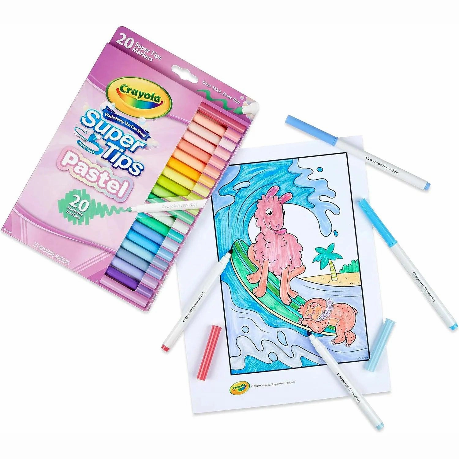 CRAYOLA Pastel SuperTips Washable Markers (Pack of 20)