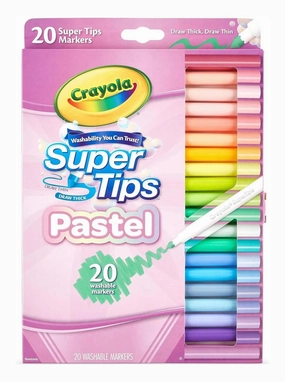 CRAYOLA Pastel SuperTips Washable Markers (Pack of 20)