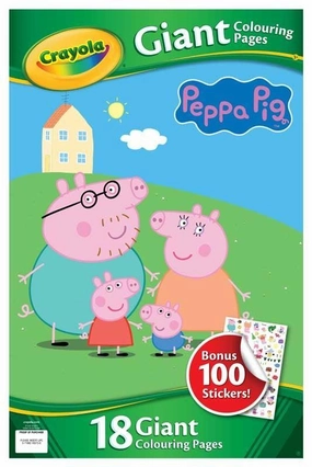 Crayola Peppa Pig Giant Colouring Pages With Stickers