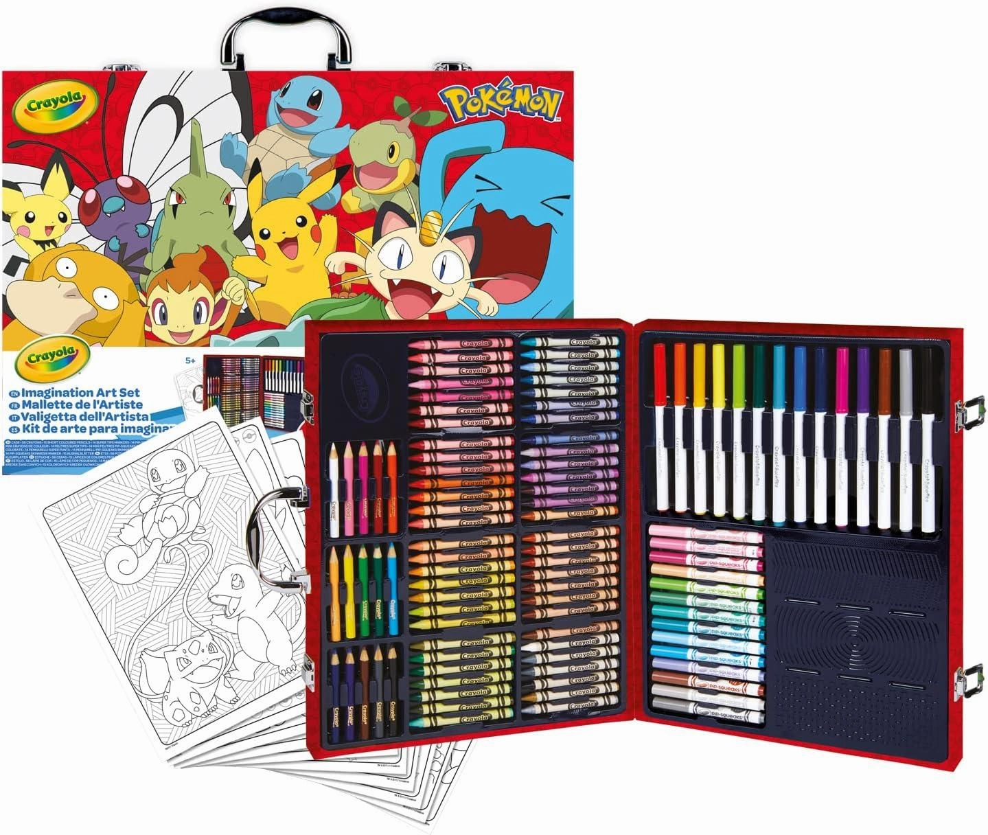 CRAYOLA Pokemon Artist Briefcase Creative Set with 115 Pieces