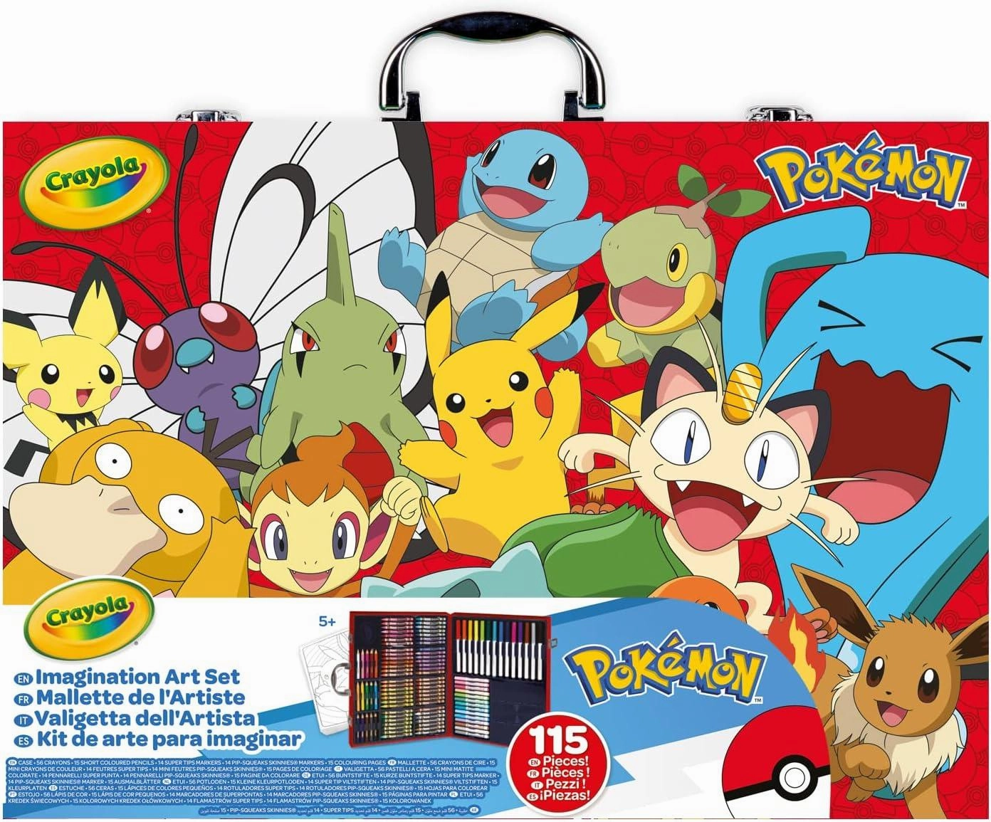 CRAYOLA Pokemon Artist Briefcase Creative Set with 115 Pieces