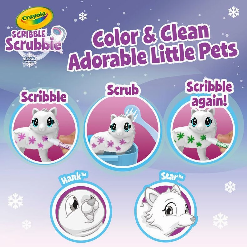 CRAYOLA Scribble Scrubbie Pets Arctic Igloo Carry Case Playset