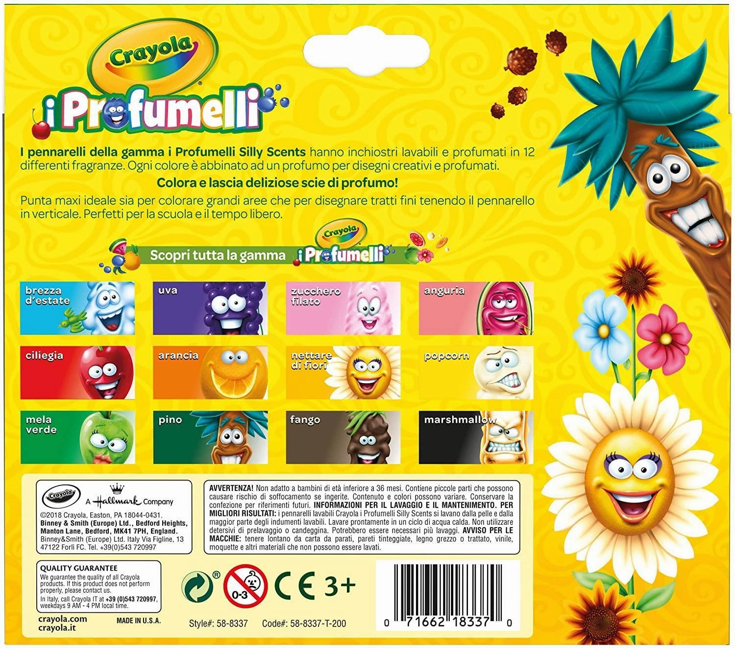 Crayola Silly Scents Broadline Sweet Markers, 12 Colours
