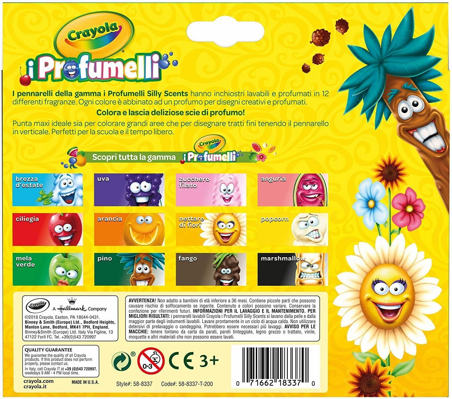 Crayola Silly Scents Broadline Sweet Markers, 12 Colours