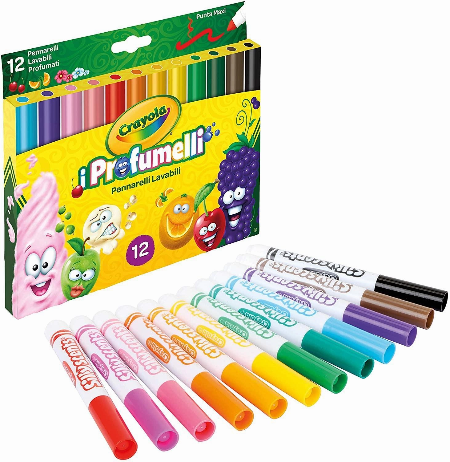 Crayola Silly Scents Broadline Sweet Markers, 12 Colours
