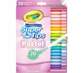 Crayola Washable Super Tips Pastel Markers 20 Count