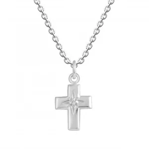 Cross with Star Set Zirconia Pendant 9456CZ Dew Jewellery