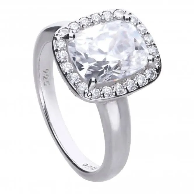 Cushion Cut Cubic Zirconia Cocktail Ring Halo Surround Ring R3746 Diamonfire Jewellery