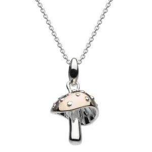 Dew Silver 3D Charming Mushroom Rose Gold Plate Pendant 9678RG021 Dew Jewellery