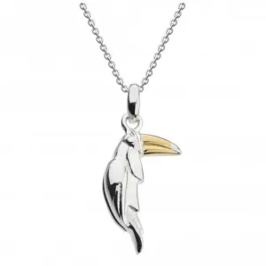 Dew Sterling Silver 3D Toucan with Gold Plate Pendant 9011GD024 Dew Jewellery