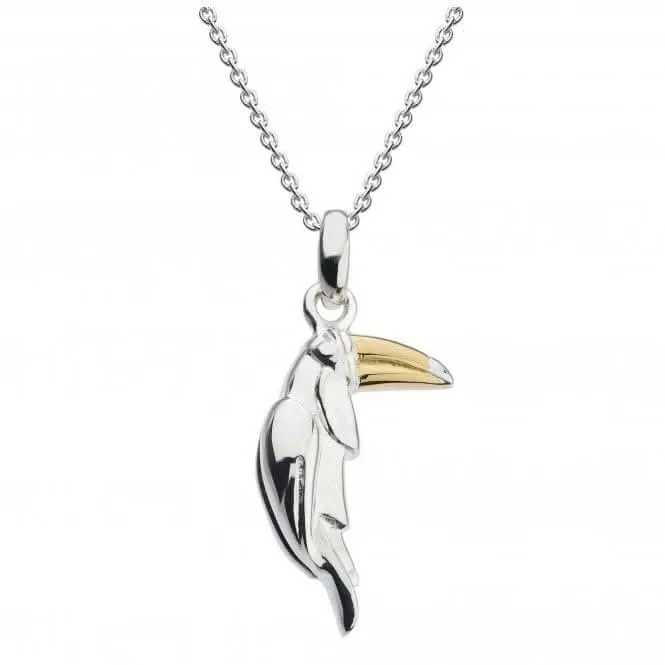 Dew Sterling Silver 3D Toucan with Gold Plate Pendant 9011GD024 Dew Jewellery