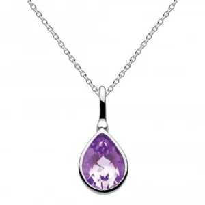 Dew Sterling Silver Amethyst Tear Drop Pendant 9018AM Dew Jewellery