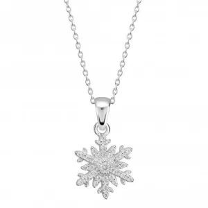 Dew Sterling Silver Cubic Zirconia Sparkle Snowflake Pendant 9103CZ027 Dew Jewellery