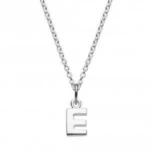 Dew Sterling Silver Dinky E Initial Pendant 9092HPE Dew Jewellery