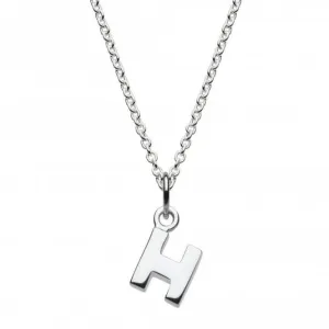 Dew Sterling Silver Dinky H Initial Pendant 9092HPH Dew Jewellery